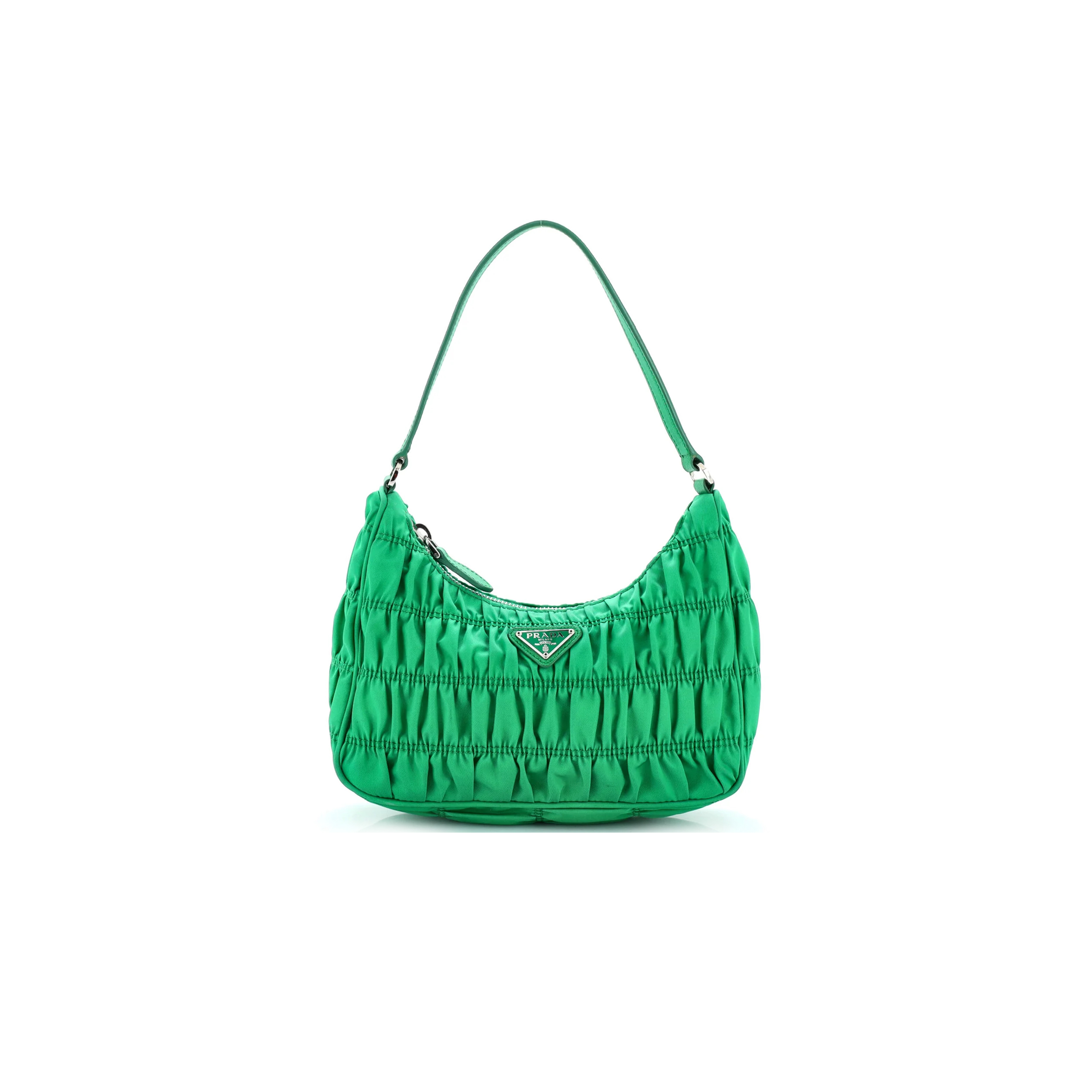 PRADA TESSUTO NYLON GAUFRE SHOULDER BAG MENTA 1NE204 (22*13*6cm)
